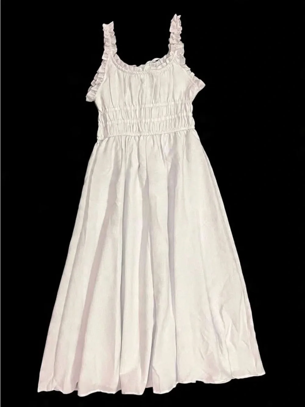 Effortless Beauty White Flowy Summer Dress – Lightweight Feminine Midi Dress for